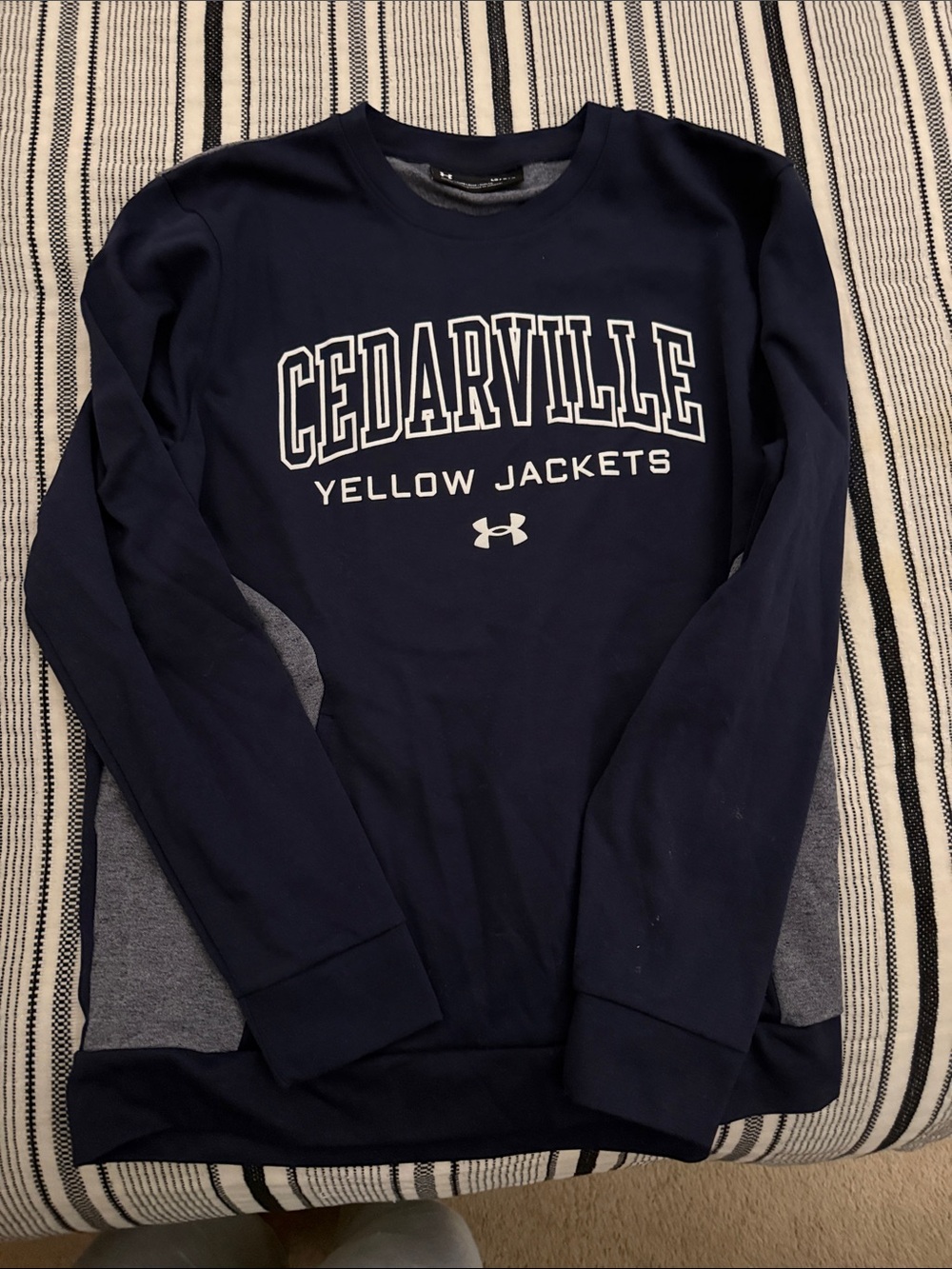 Under Armour Navy and White Cedarville Yellow Jackets Sweatshirt